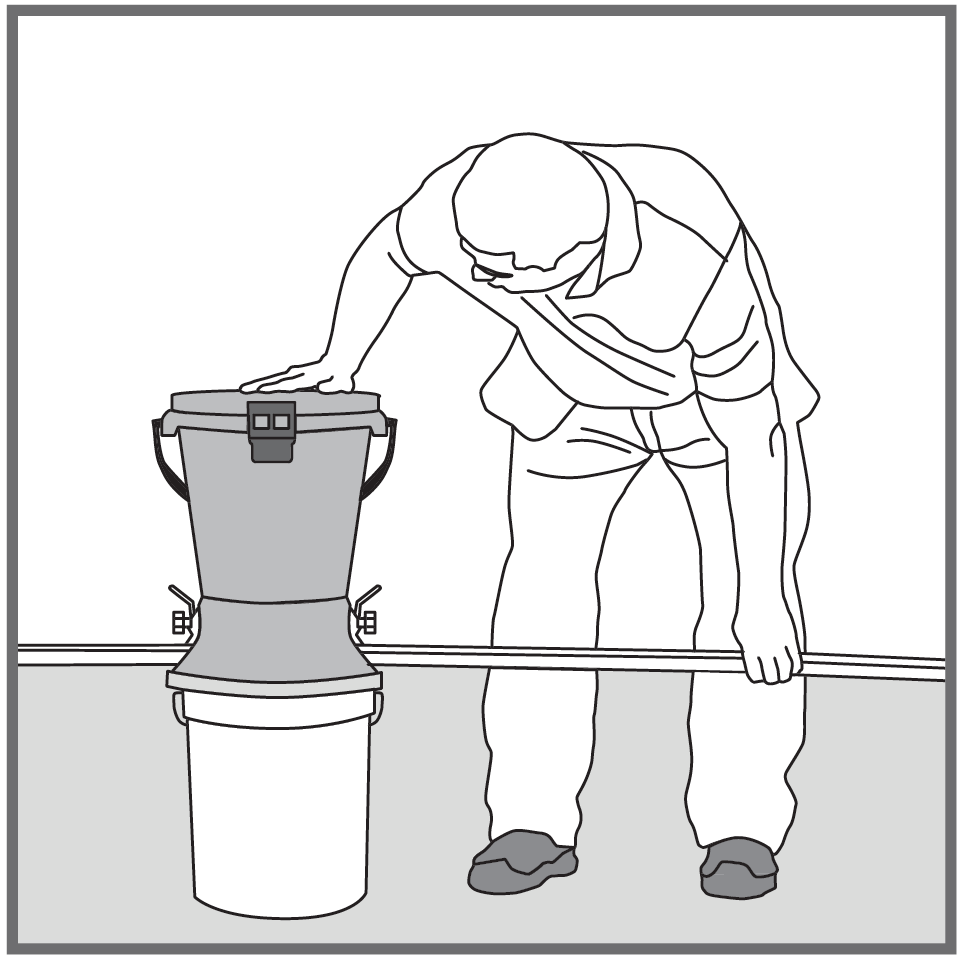 Das auf die gewünschte Länge zugeschnittene Eckschutzprofil wird durch den Hopper gezogen